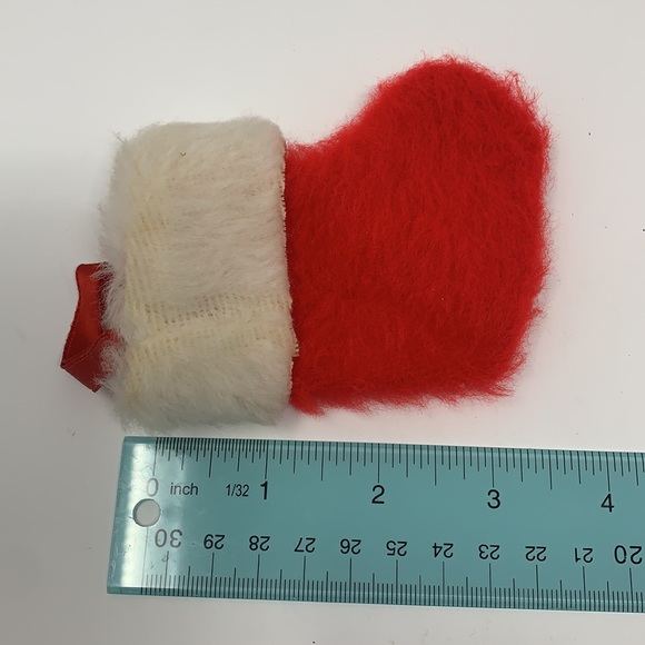 Red Santa Claus small Christmas stocking vintage - Picture 5 of 11